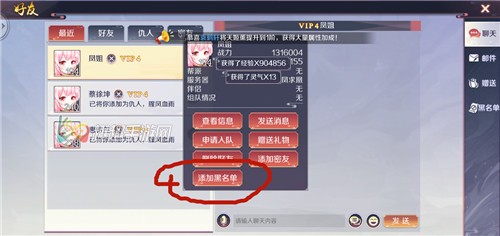 乱世神姬怎么拉黑好友 添加黑名单方法